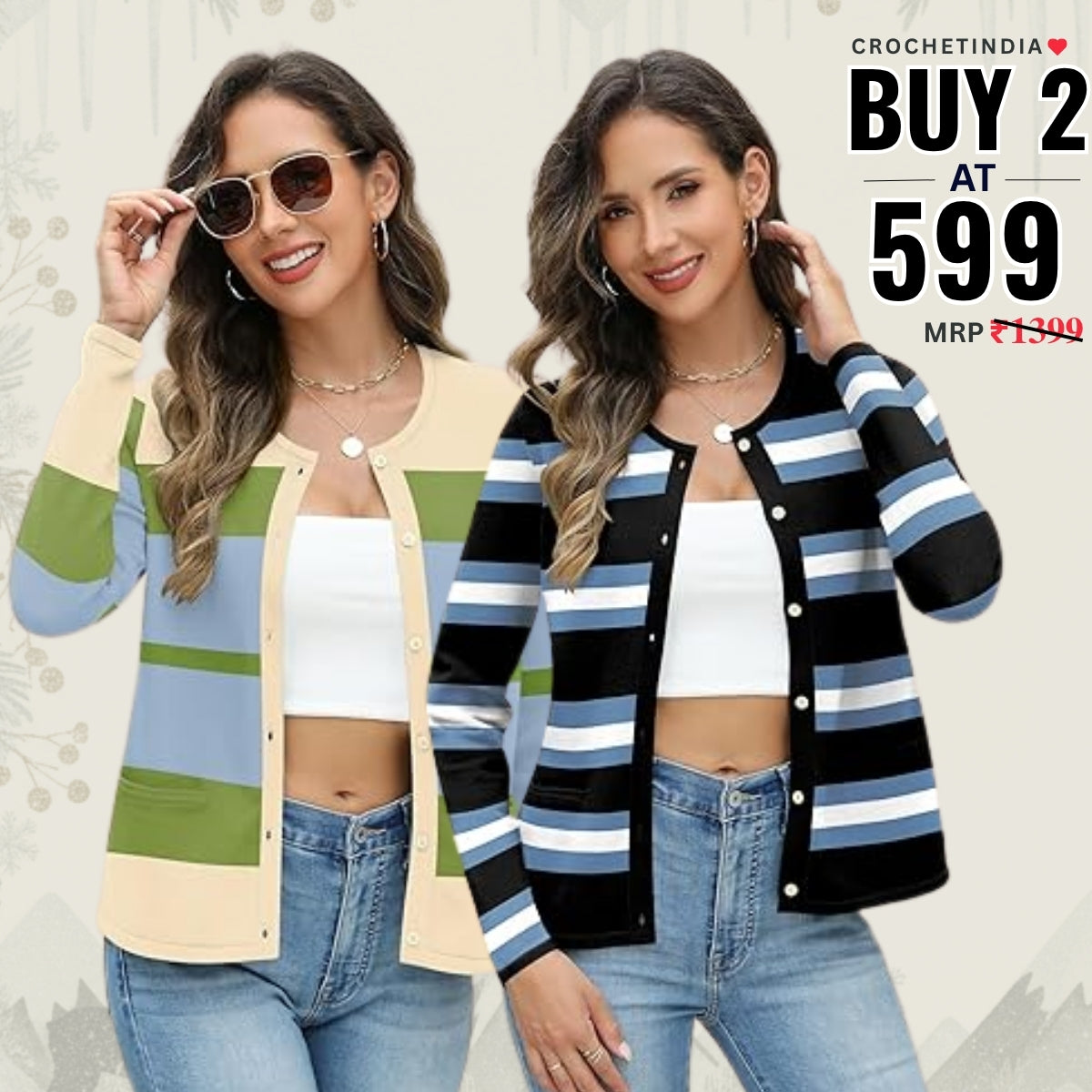 Winter Ready Combo Cardigan Duo | Lightweight Comfort |CA-10