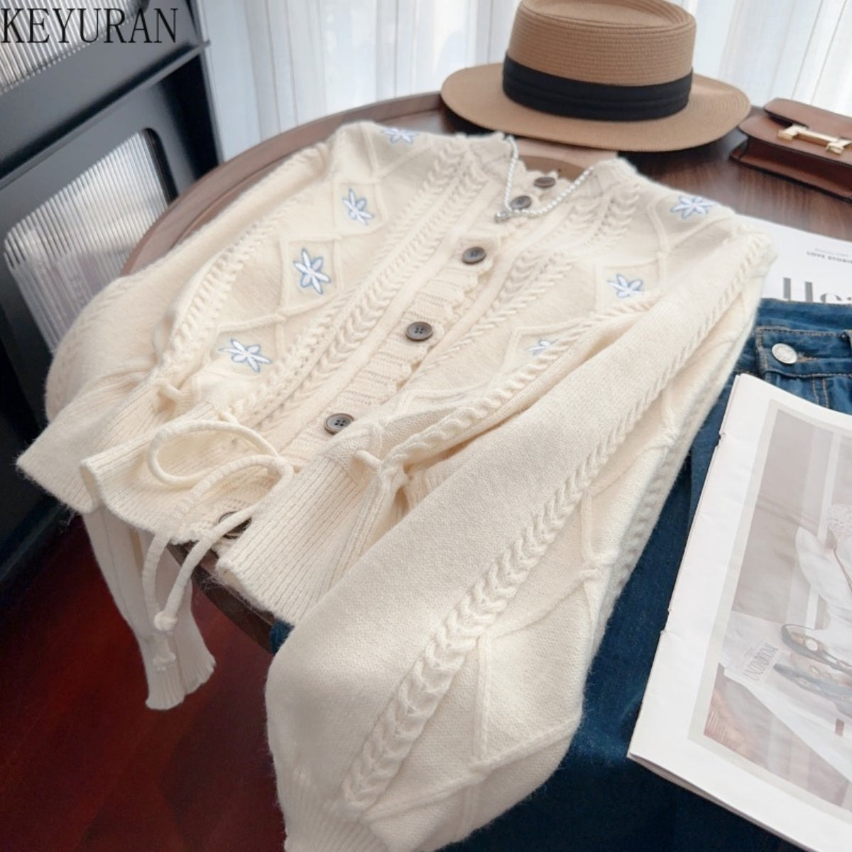 Pink With Elegant Embroidery Winter Wear Cardigan Best Selling