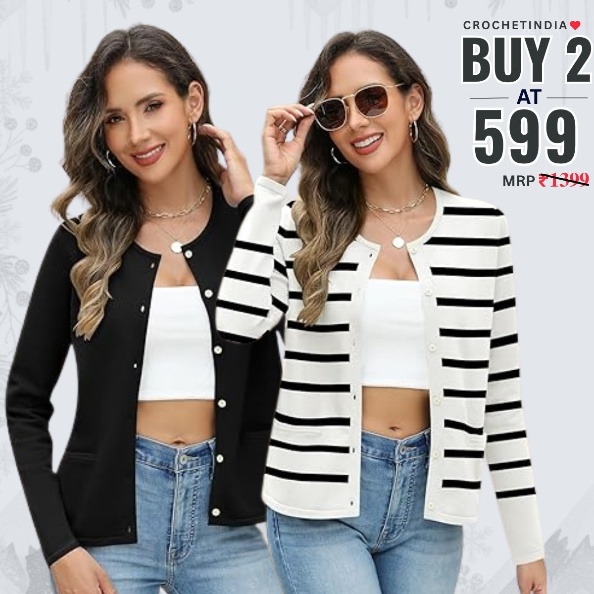 Winter Ready Combo Cardigan Duo | Lightweight Comfort |CA-02