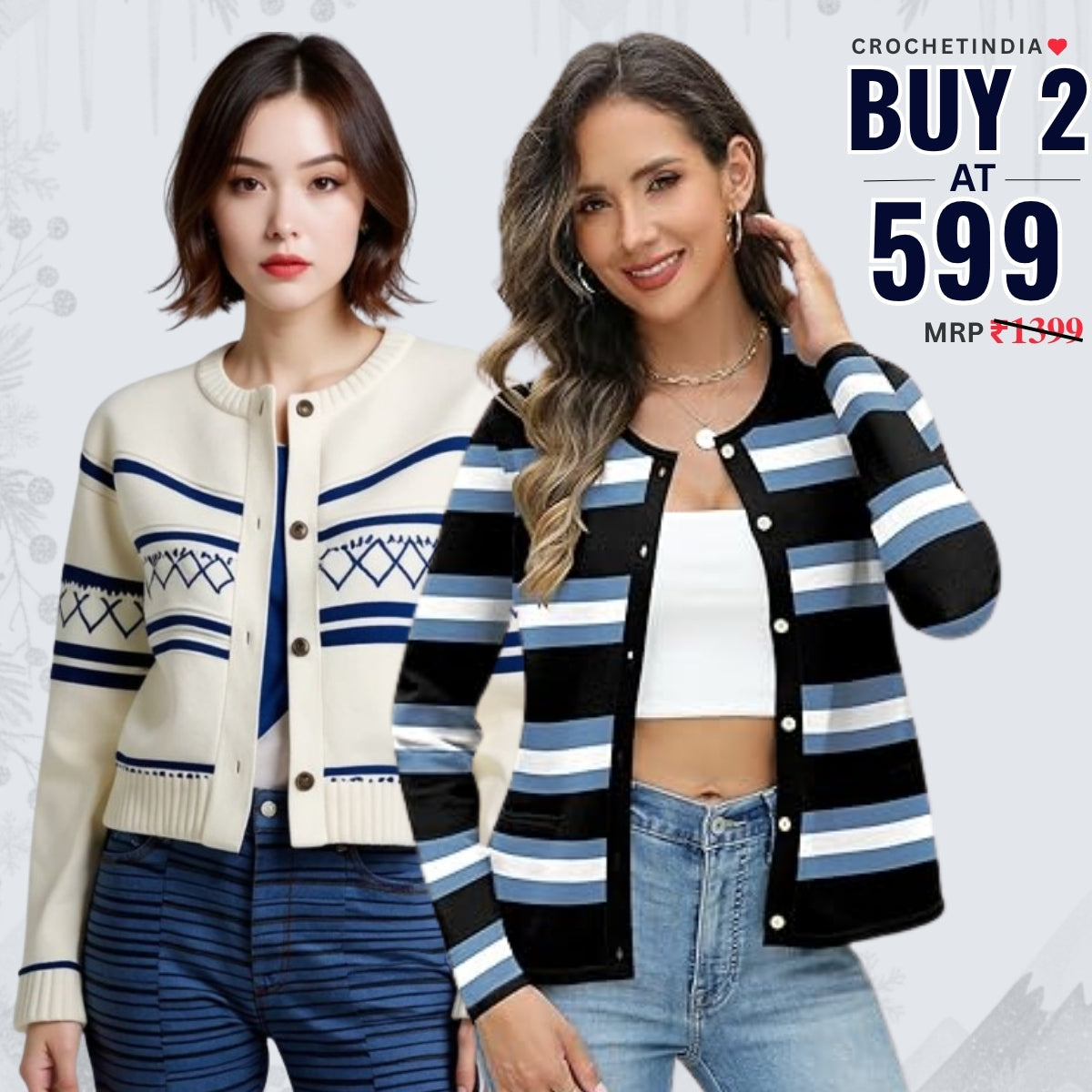 Winter Ready Combo Cardigan Duo | Lightweight Comfort |CA-03