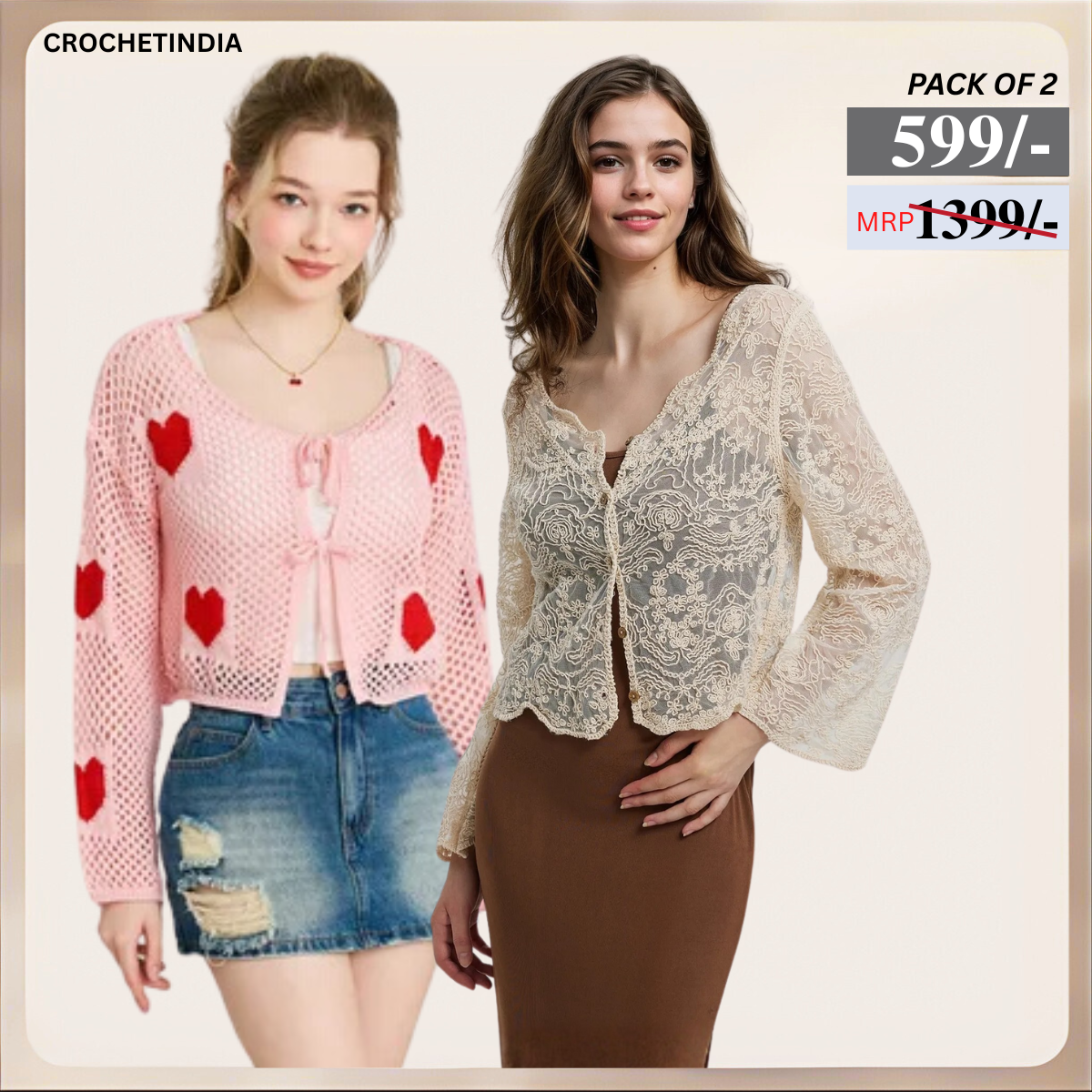 Combo Crochet Tops: Perfect for Winter Warmth & Summer Breeze|CC-13