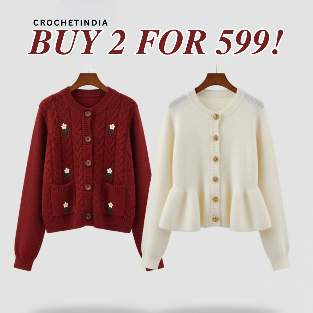 Winter Ready Combo Cardigan Duo | Lightweight Comfort |C0-02
