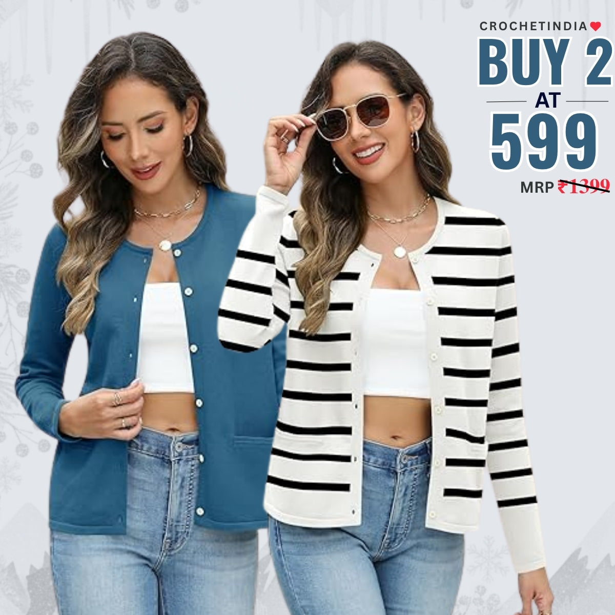 Winter Ready Combo Cardigan Duo | Lightweight Comfort |CA-04