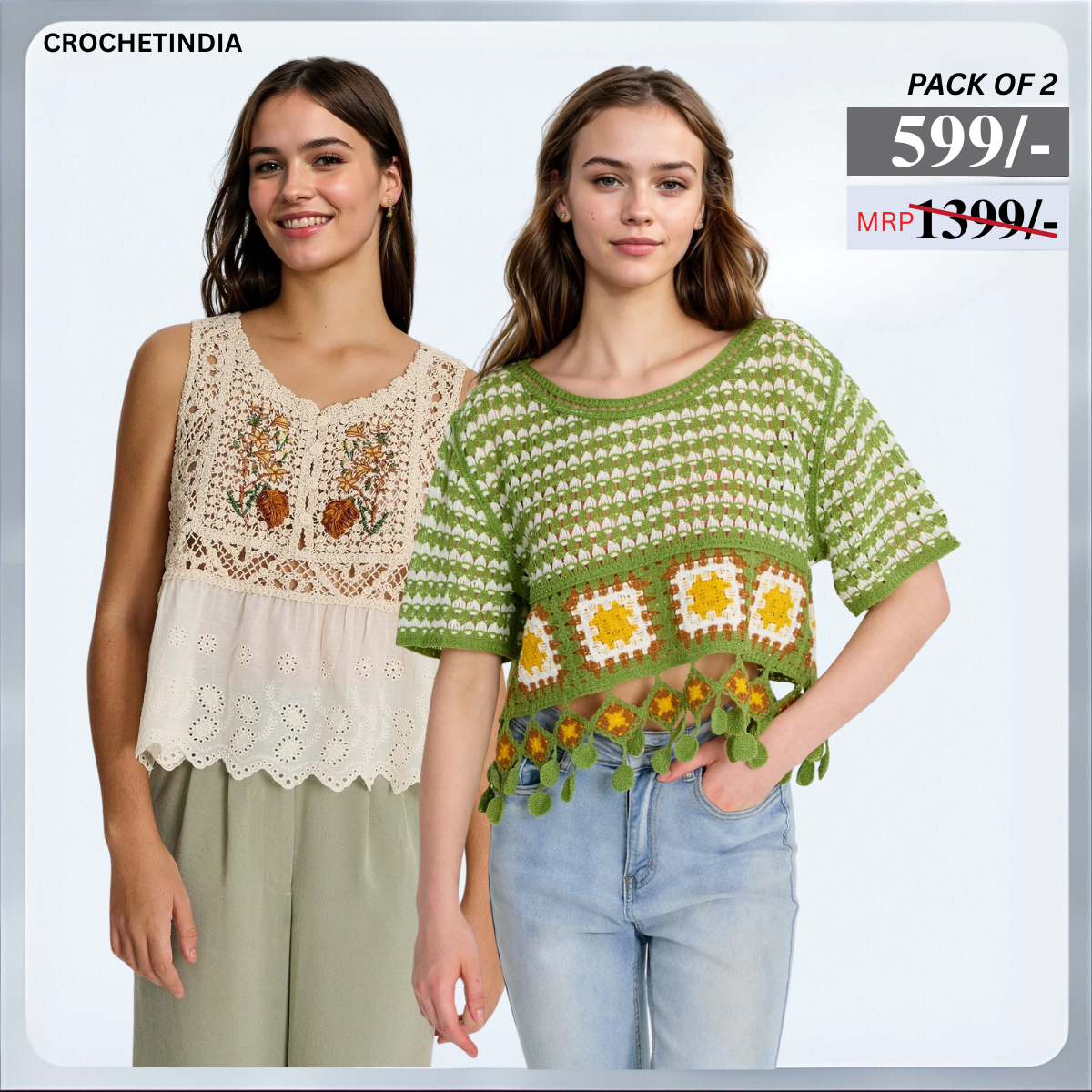 Combo Crochet Tops: Perfect for Winter Warmth & Summer Breeze|CC-14
