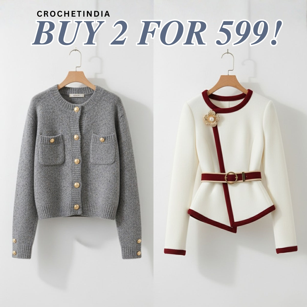 Winter Ready Combo Cardigan Duo | Lightweight Comfort |C0-04