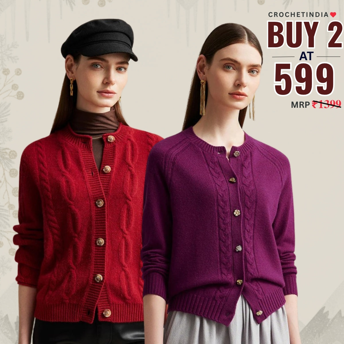 Winter Ready Combo Cardigan Duo | Lightweight Comfort |CA-05