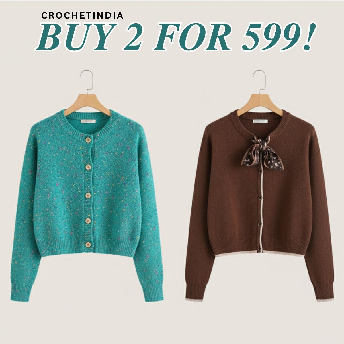 Winter Ready Combo Cardigan Duo | Lightweight Comfort |C0-06