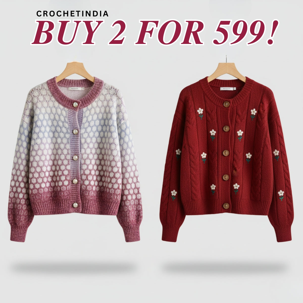 Winter Ready Combo Cardigan Duo | Lightweight Comfort |C0-07