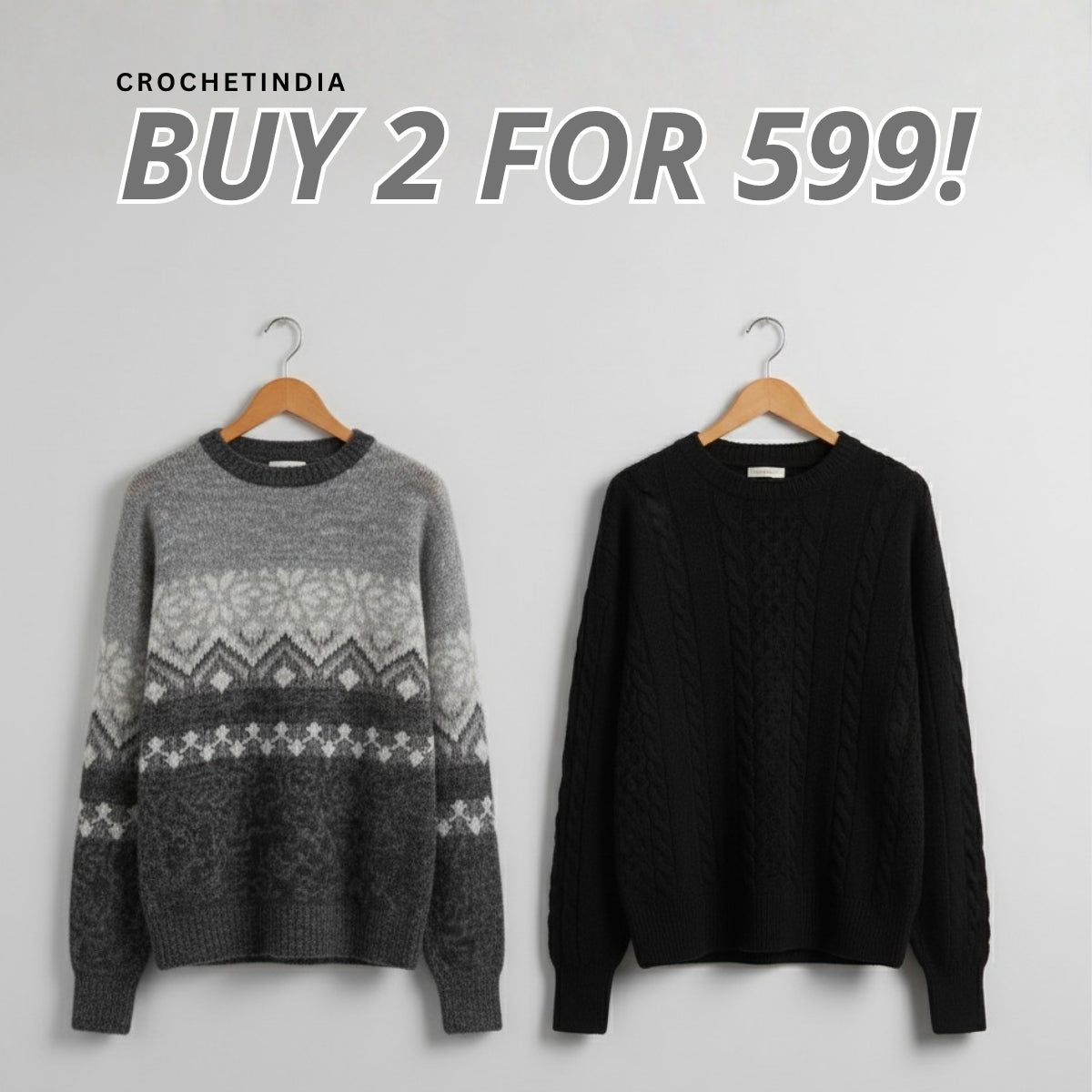 Pack of 2 Cozy Pullovers Sweaters – Soft & Stylish Winter Wear|SP-12