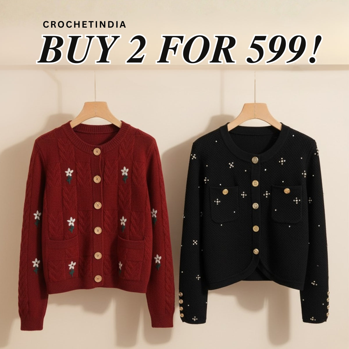 Winter Ready Combo Cardigan Duo | Lightweight Comfort |C0-09