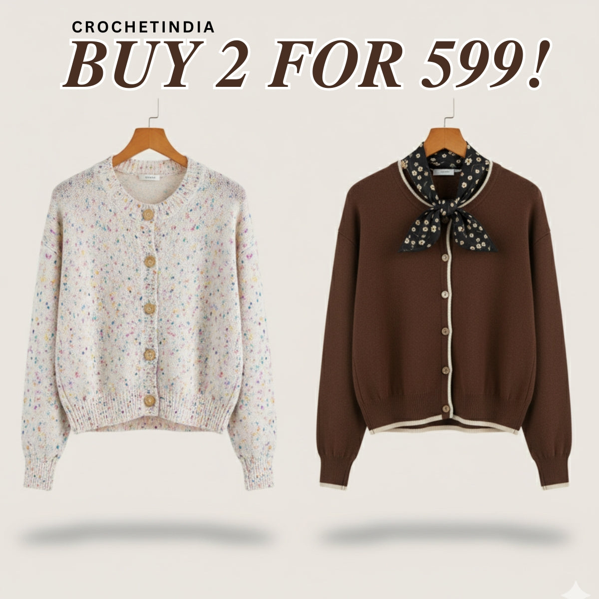 Winter Ready Combo Cardigan Duo | Lightweight Comfort |C0-10