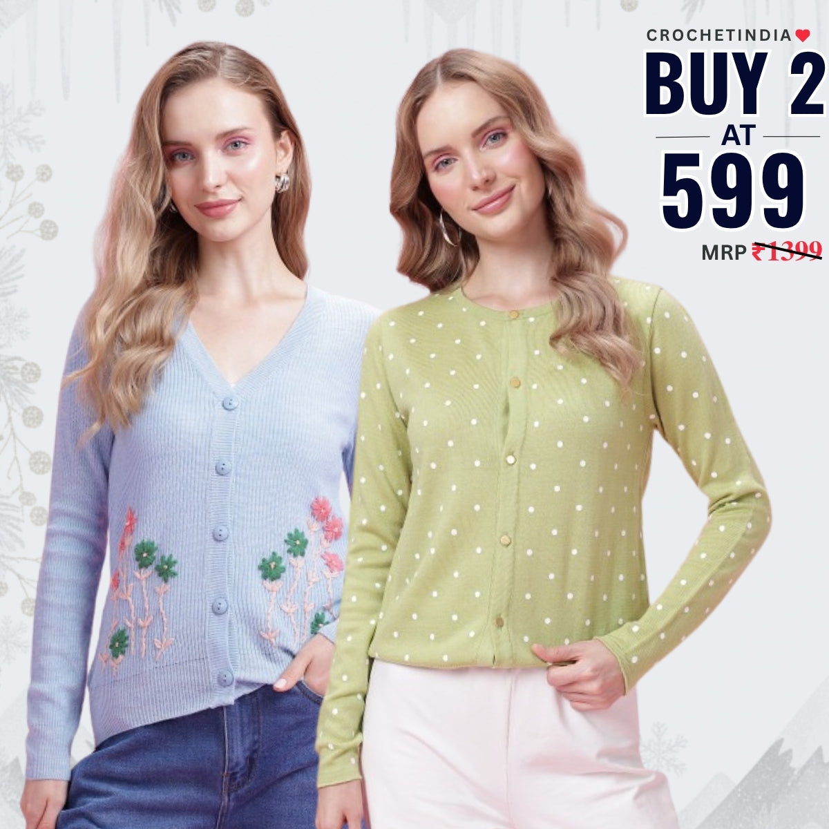 Winter Ready Combo Cardigan Duo | Lightweight Comfort |CA-07