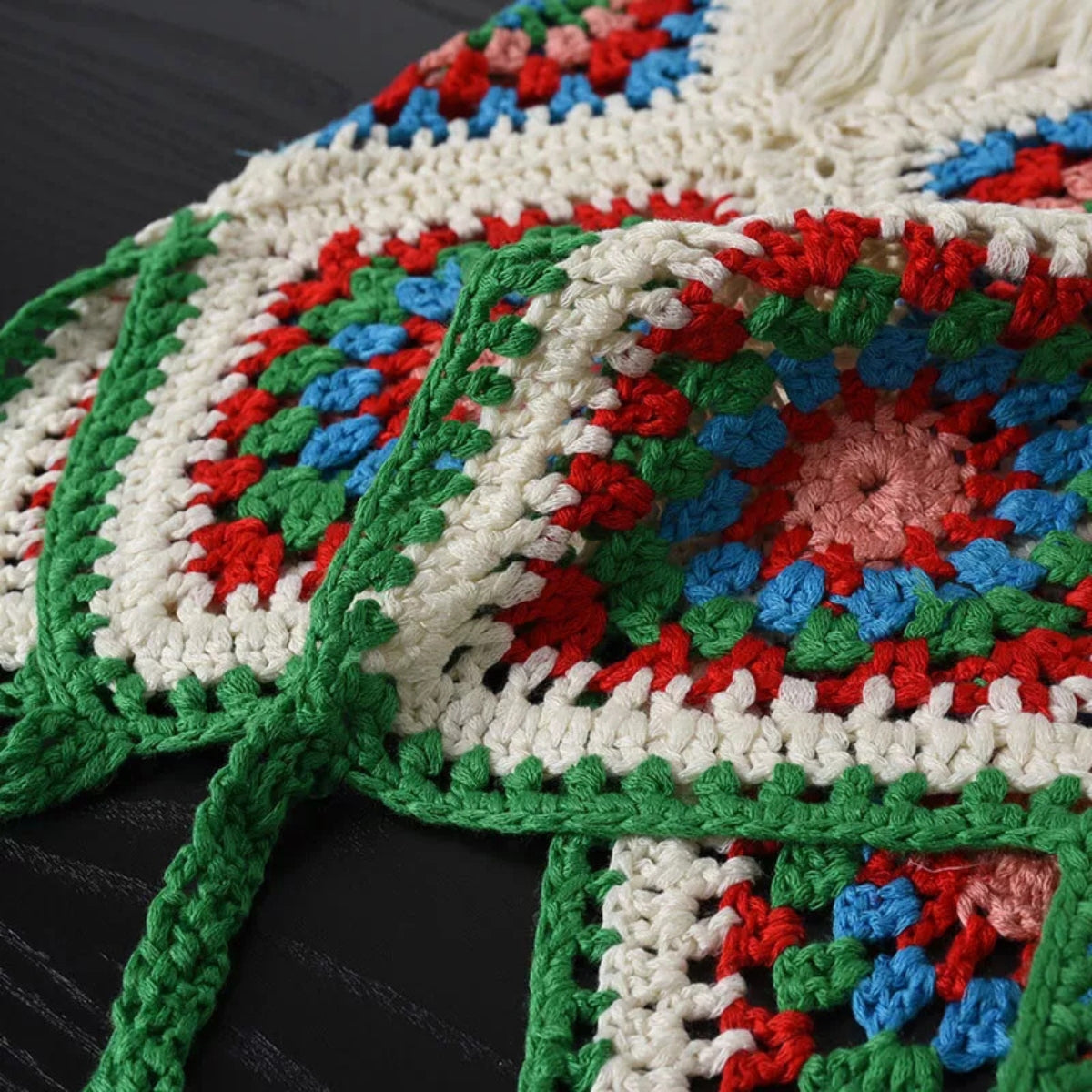 Green Asymmetrical Full Sleeves Top Best Selling Crochet Top -C102