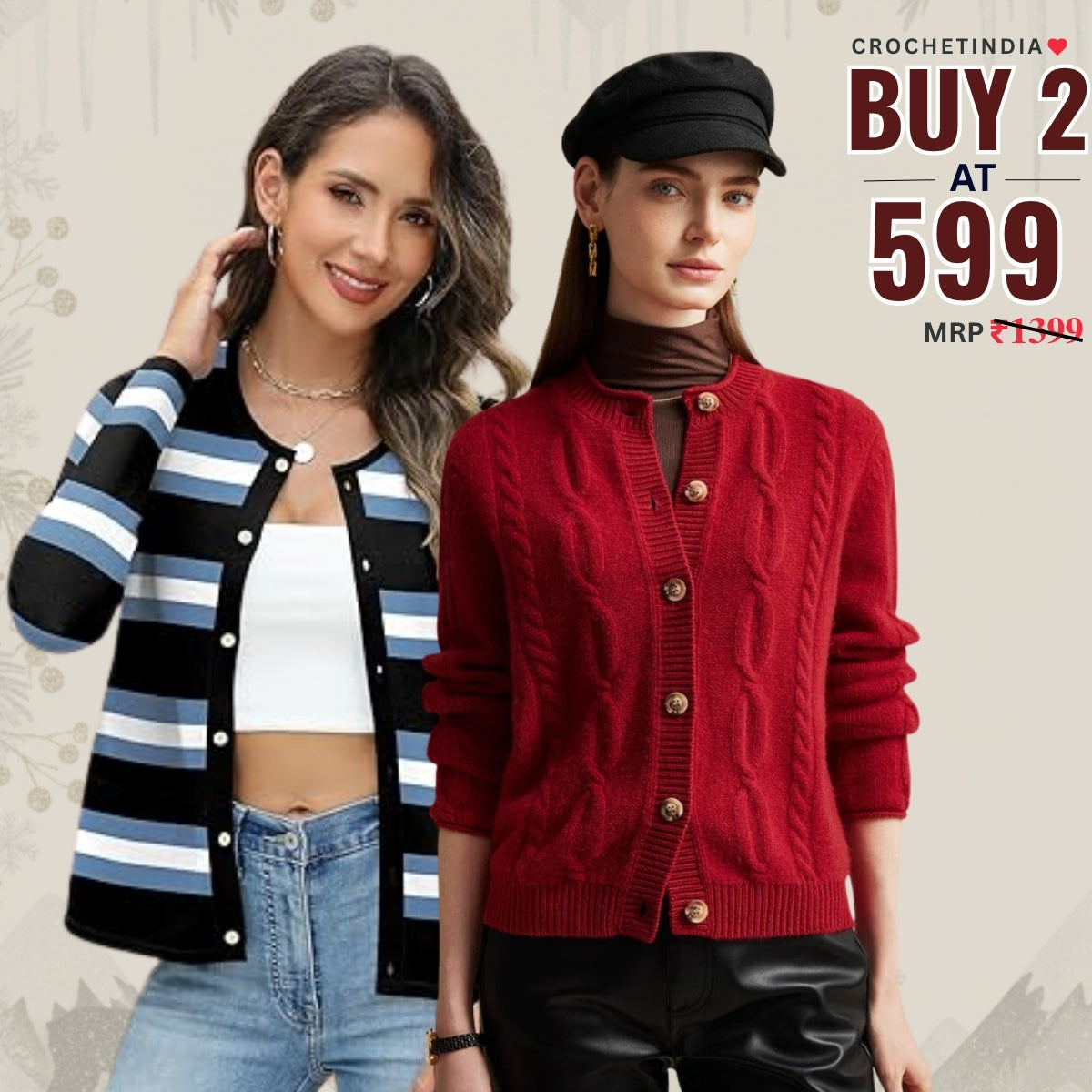 Winter Ready Combo Cardigan Duo | Lightweight Comfort |CA-08