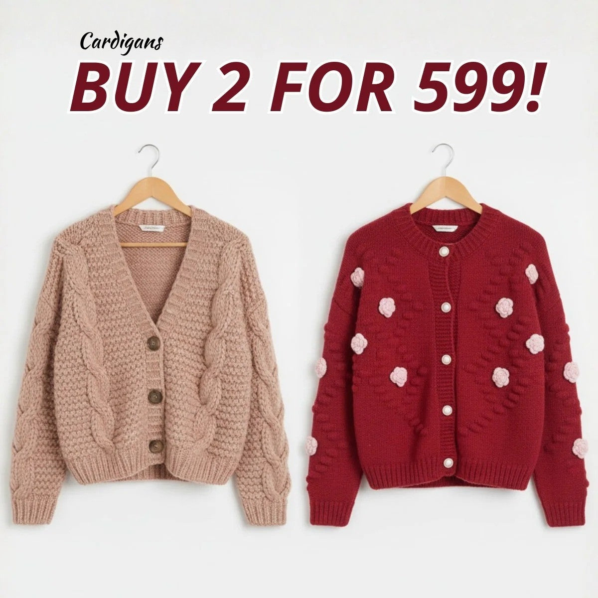 Premium 2 Pack Cardigan Set – Lightweight Warmth for Winter Days |WI-06