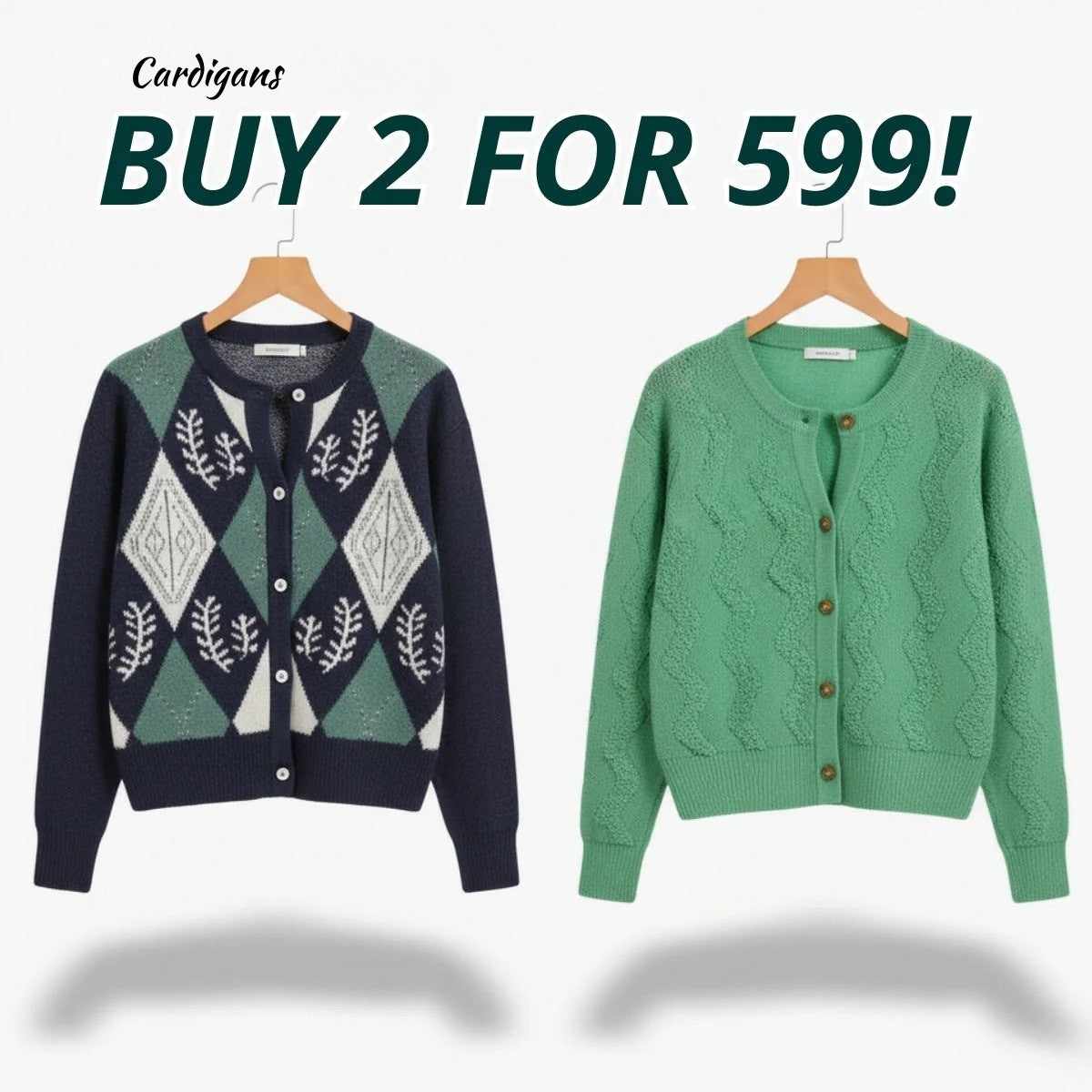 2 Pack Winter Cardigan Set – Lightweight & Warm |CR-1