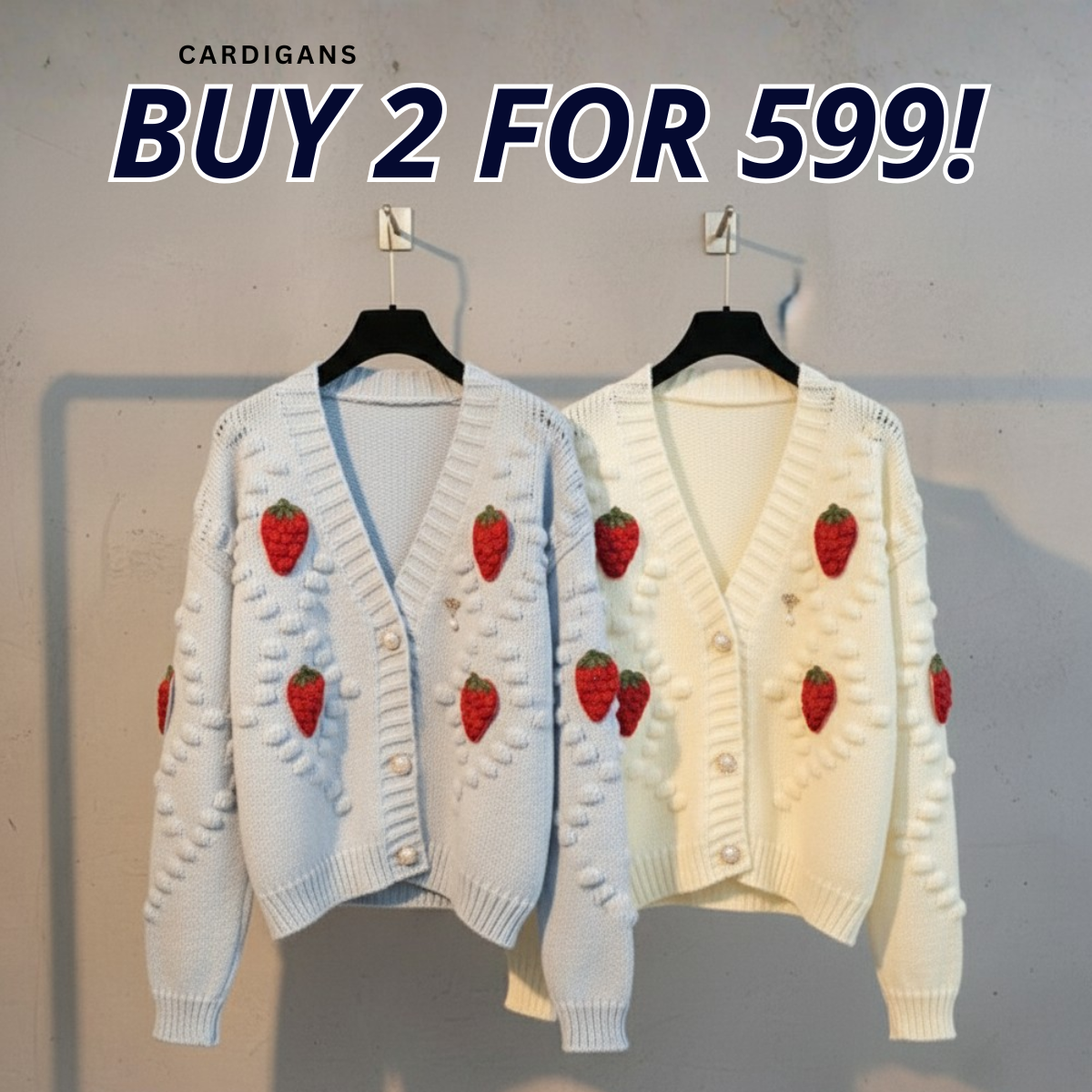 Pack of 2 | Double Cozy Winter Cardigan Set - Light & Warm | WC-10