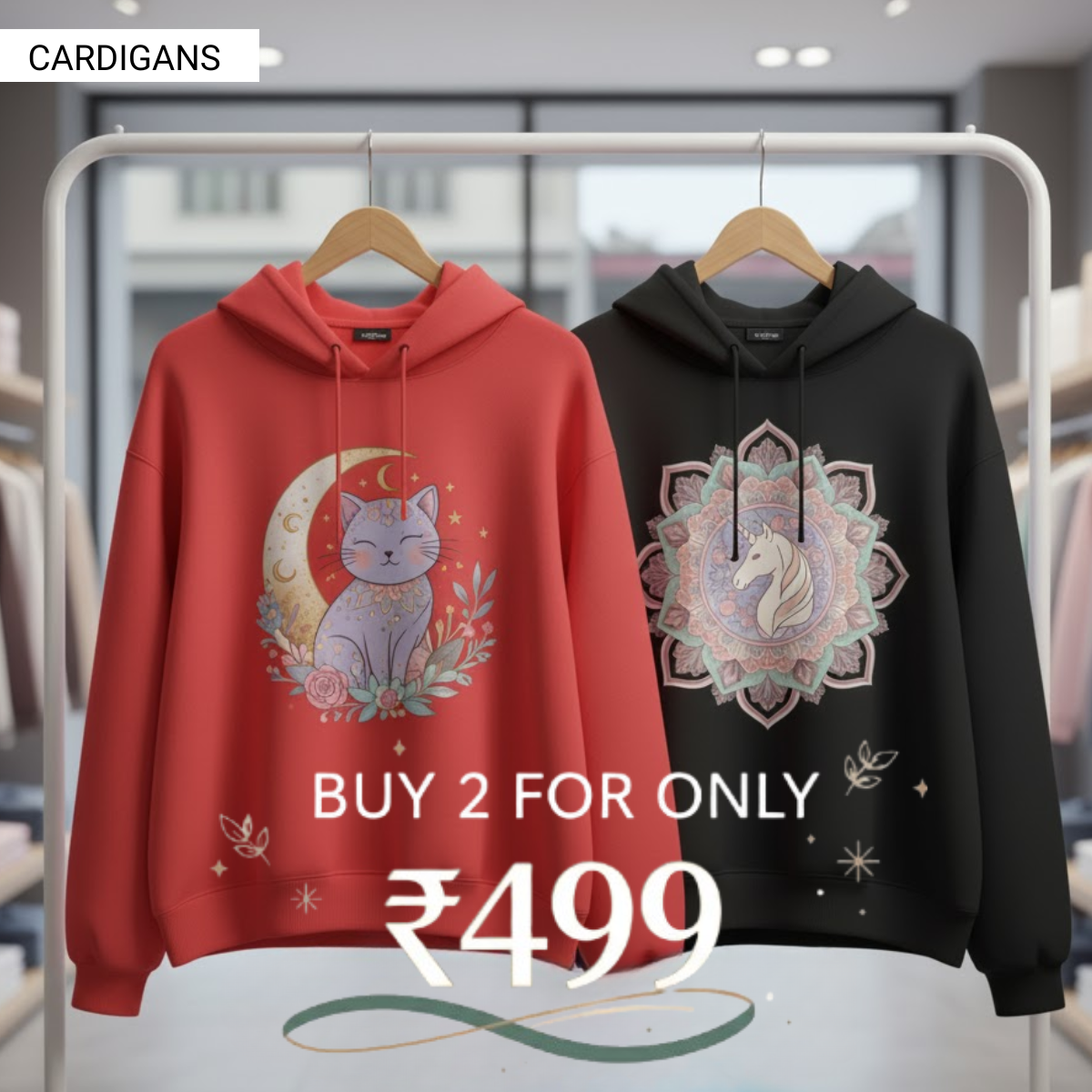 Combo of 2 Women's Cozy Hoodies | Stylish Winter Pack | CH-08